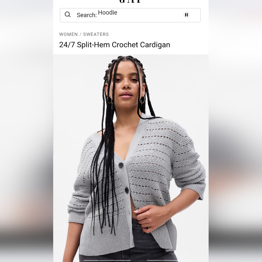 Gap grey oversized cardigan medium